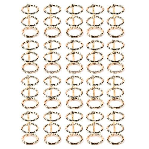 20 Pcs 3 Anneau Or Livre Anneaux Feuille Classeurs Bureau Livre Anneaux Snap Split Charnière Avec 20 Mm Intérieur Diam