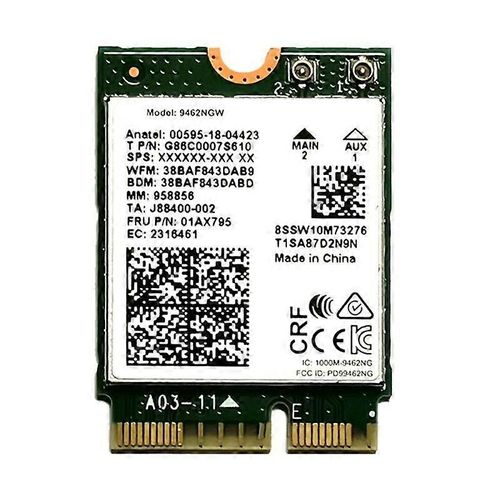 Carte Wifi double bande 2.4g / 5g Adaptateur réseau 802.11ac BT 5.0 pour les systèmes Win10