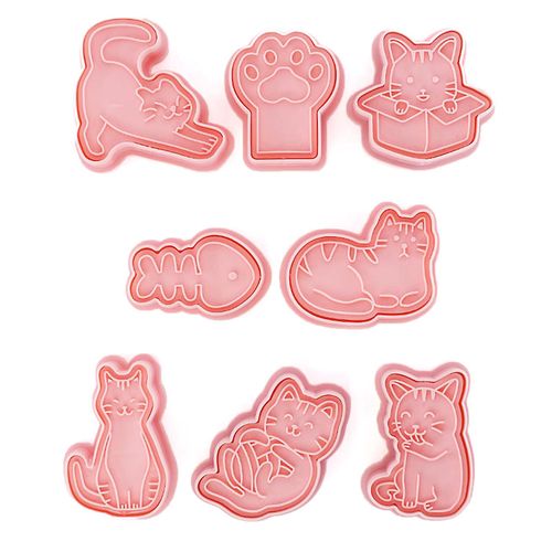 3d Cartoon Pressable Biscuit Moule Chat Fish Bone Shape Cake Décoration Cadeau