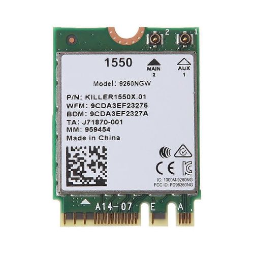 Carte réseau sans fil M.2 9260NGW 2.4G / 5G 1730Mbps Carte Wifi sans fil BT 5