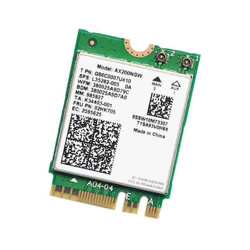 Carte réseau AX200 AX200NGW Carte Wi-Fi M.2 NGFF Bluetooth 5.0 Wi-Fi 6 2.4G/5G 802.11Ac/Ax Carte adaptateur sans fil Wi-Fi