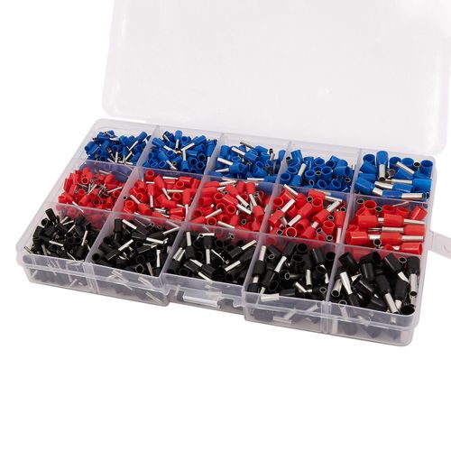 1065 pcs/set 3 couleurs 22   12AWG Fil Cuivre Connecteur À Sertir Isolé Cordon Broche Terminal Bootlace
