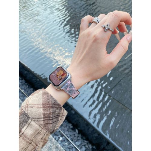Style Fin Automne Et Hiver Adapté Au Bracelet Apple Watch Applewatch9 Bracelet En Laine S10 Iwatch8765se Sport-Hamon ¿ Gris Poudre - 38/40/41/(10e Génération 42 Mm) Universel