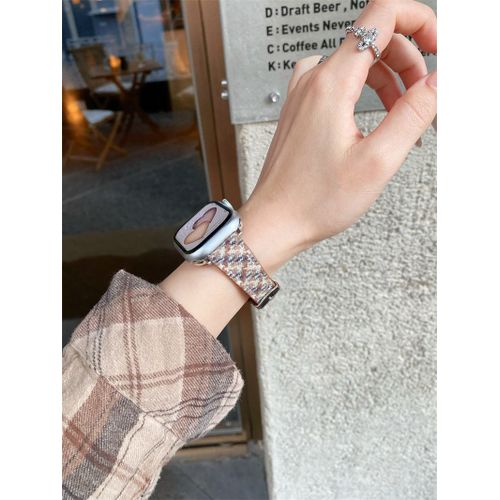 Style Fin Automne Et Hiver Adapté Au Bracelet Apple Watch Applewatch9 Bracelet En Laine S10 Iwatch8765se Sport-Hamon ¿ Brun Clair - 38/40/41/(10e Génération 42 Mm) Universel