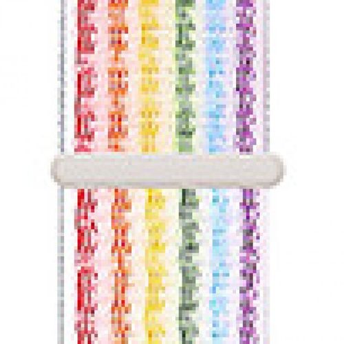 Applicable À Apple Watch Iwatch10 Génération 98se Nouveau Bracelet En Nylon Velcro Tissé Sport Couleur-71# Rayures Arc-En-Ciel Colorées - 38/40/41 Mm