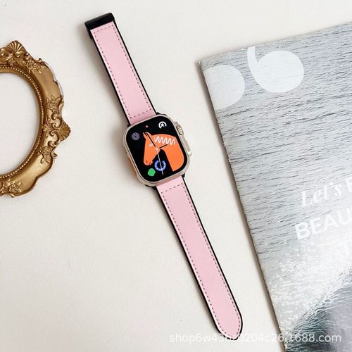 Bracelet Iwatch Transfrontalier Applicable Apple Watch S10 En Cuir Premium S9 Motif Nappa Placage Bracelet À Boucle Magnétique-Rose [Bracelet À Boucle Magnétique] - 38/40/41 Mm