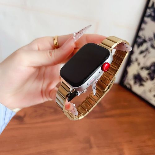 Bracelet Magnétique En Métal À Une Perle Adapté Aux Bracelets Iwatchs10 Apple Huawei Fit3/Gt543 Xiaomi 89-Or Rose - Compatible Avec : Huawei Gt4-41 Mm