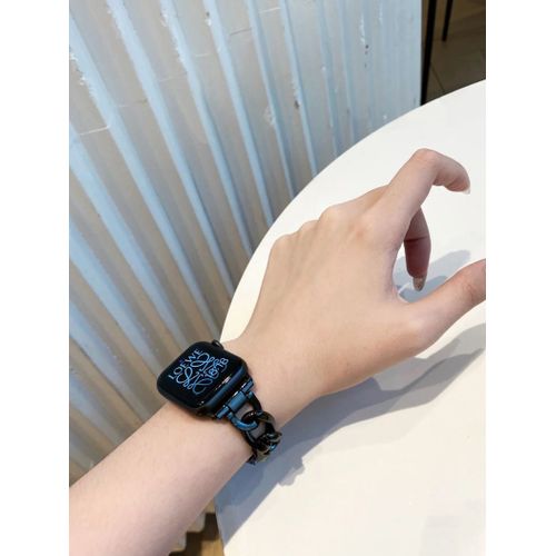Bracelet De Montre Apple Watch 8 Génération 76543 Pour Femme S9, Style Petit Parfum, Métal Avancé, Applicable Iwatch 10-Noir Élégant - 38 Mm (Génération 1/2/3)