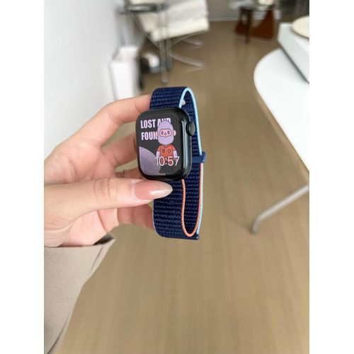 Bracelet De Montre Apple En Nylon Respirant Printemps Et Été, Boucle Velcro, Adapté À Iwatch98765413, Universel Pour Hommes Et Femmes-Bleu Profond - 38 Mm/40 Mm/41 Mm
