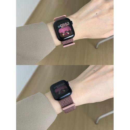 Bracelet De Montre Apple En Nylon Respirant Printemps Et Été, Boucle Velcro, Adapté À Iwatch98765413, Universel Pour Hommes Et Femmes-Lilas - 38 Mm/40 Mm/41 Mm