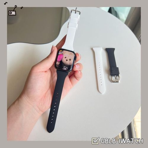 Bracelet En Silicone Mignon Pour Apple Watch S8, Haut De Gamme, Pour Iwatch S10, Apple Watch S9765se, Femme- Pack De 2 Noir + Blanc - 38/40/41/(10e Génération 42 Mm) Universel 22,00 Yuans 999 Pièces