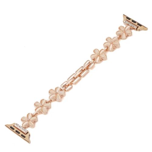 Bracelet Iwatch Coloré À Cinq Pétales En Métal, Nouveau Modèle, Compatible Avec Apple Watch S845-Fleur En Or Rose - 42 Mm/44 Mm/45 Mm/49 Mm