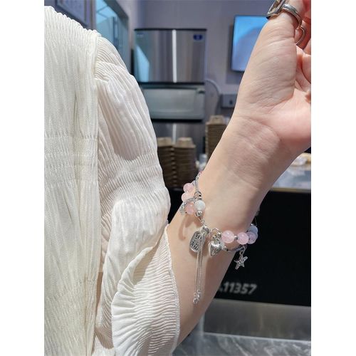 Vente Chaude Pour Apple Watch 7 Bracelet ?Il De Chat Pierre Mignon Apple Iwatch Bracelet D'été Ultra8s65-Pendentif Réglable En Agate De Couleurs Mélangées, Étoile Et Lune - 38 Mm/40 Mm/41 Mm