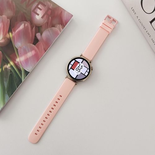 Bracelet De Montre Huawei Gt4 41 Mm, Bracelet En Silicone Élégant En Céramique Pour Femme Gt2/3/4pro-Silicone Uni - Rose - Auto-Test : 22 Mm