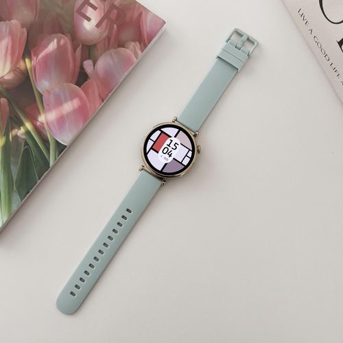 Bracelet De Montre Huawei Gt4 41 Mm, Bracelet En Silicone Élégant En Céramique Pour Femme Gt2/3/4pro-Silicone Uni - Bleu Clair - Gt4 - 41 Mm - 18 Mm