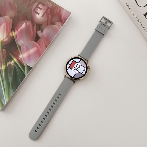 Bracelet De Montre Huawei Gt4 41 Mm, Bracelet En Silicone Élégant En Céramique Pour Femme Gt2/3/4pro-Silicone Uni - Gris - Auto-Test : 22 Mm
