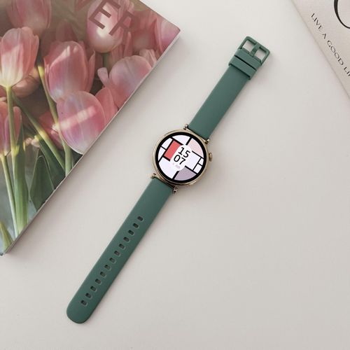 Bracelet De Montre Huawei Gt4 41 Mm, Bracelet En Silicone Élégant En Céramique Pour Femme Gt2/3/4pro-Silicone Uni - Vert - Auto-Test : 20 Mm