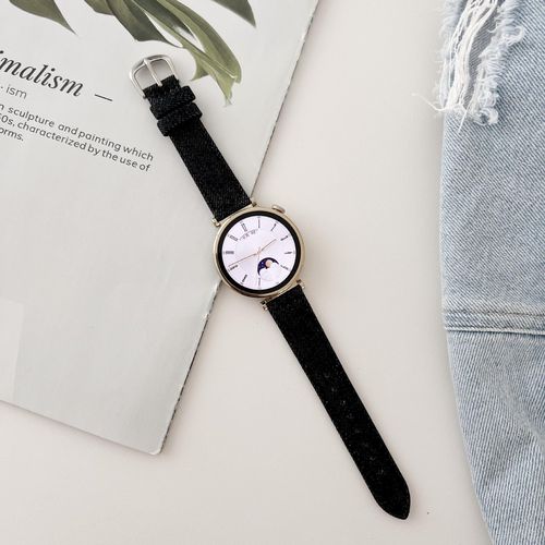 Bracelet De Montre En Toile Denim Pour Femme Huawei Watch Gt4 41 Mm, Compatible Avec Les Modèles Gt3/Gt2/Gt3/Gt4 Pro-Bracelet Gt4 Denim - Denim Noir - Nouveau Gt4 - 18 Mm