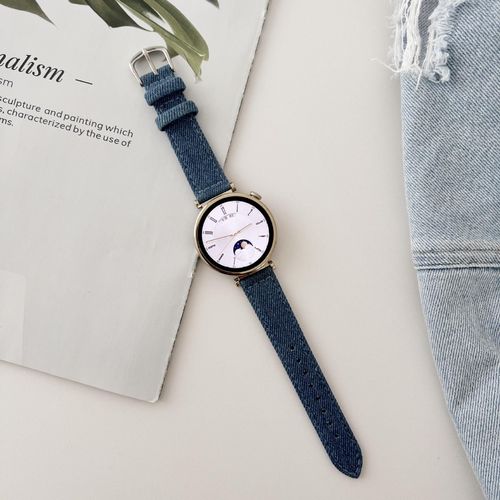 Bracelet De Montre En Toile Denim Pour Femme Huawei Watch Gt4 41 Mm, Compatible Avec Les Modèles Gt3/Gt2/Gt3/Gt4 Pro-Bracelet Gt4 Denim - Denim Foncé - Nouveau Gt4 - 18 Mm