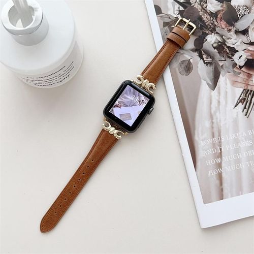 Bracelet De Montre Baguette Triumph Haut De Gamme Pour Iwatch S8 Compatible Avec Apple Watch 345678 Génération Se-Baguette Triumph - Marron Clair - 38 Mm/40 Mm/41 Mm