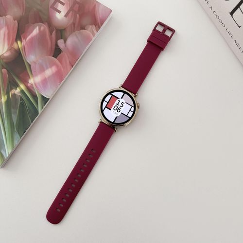 Bracelet De Montre Huawei Gt4 41 Mm, Bracelet En Silicone Élégant En Céramique Pour Femme Gt2/3/4pro-Silicone Uni - Rose - Auto-Test : 20 Mm