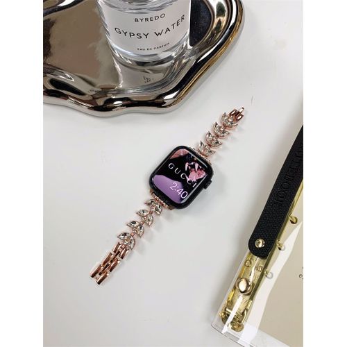 Bracelet Sirène En Métal, Modèle Fin, Adapté À L'iwatch Apple Watch S78 Génération 654se, Design Pour Femme-Bracelet Sirène Or Rose - 38 Mm/40 Mm/41 Mm