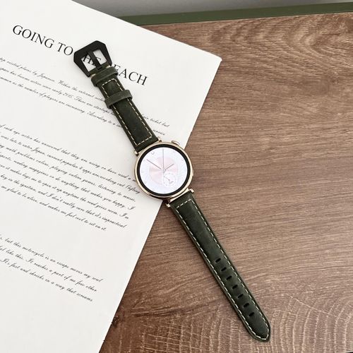 Le Bracelet De Montre Convient À La Montre Huawei Gt4 Gt2 Crazy Horse Motif Gt3pro En Cuir Véritable Watch3/4fit2 Universel 41 Mm-Montre Panerai Gt4 En Cuir Mat Vert Gt4 18 Mm