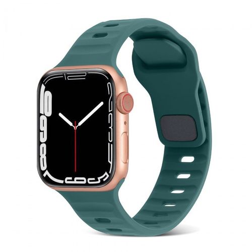 Bracelet Sport En Silicone Liquide De Qualité Supérieure Pour Apple Watch 36789 Se, Apple Watch Iwatch 4-Aiguilles De Pin Vertes N° 12 - 38 Mm/40 Mm/41 Mm