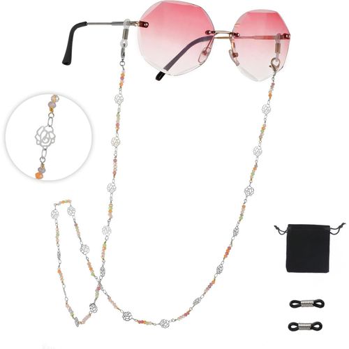Dreamtimes Chaîne De Lunettes Pour Femme Faite À La Main Avec Roses-Chaîne De Lunettes-Chaîne De Lunettes-Chaîne De Masque