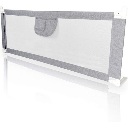 Barrière De Lit Pour Enfants(180x80cm),Protection Contre Les Chutes Pour Enfants,Barrière De Lit Avec Filet Aéré,Montage Facile,Barrière De Lit Sûre Et Réglable En Hauteur