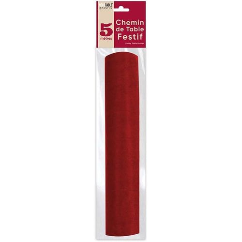 Chemin De Table Intisse 5m Uni Rouge