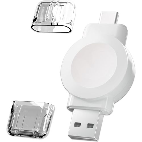 Chargeur De Voyage Portable Pour Apple Watch,Chargeur Magnétique Sans Fil Pour Iwatch,Chargeur Rapide Usb-A Et Usb-C Pour Apple Watch Série 9/8/7/6/5/4/3/2/1/Se3/Se2/Se/Ultra 2/Ultra,Blanc