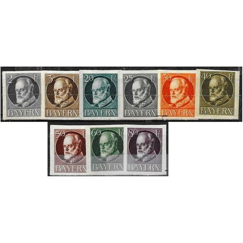 Allemagne, Ancien Royaume De Bavière 1914 / 1920, Très Beaux Timbres Neufs** Luxe Yvert 110b 94b 97b 98b 99b 100b 101b 102b Et 103b, Prince Louis 3, Non Dentelés, Filigrane Horizontal.