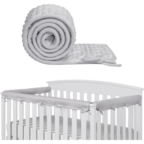 3pcs Protection De Barre De Lit Pour Enfants 128x18cm/68x18cm Gaine De Sécurité Autour Du Lit Barrière De Lit Convient Aux Prévention Des Collisions De Rail Latéral Et De Rail Avant(Gris)