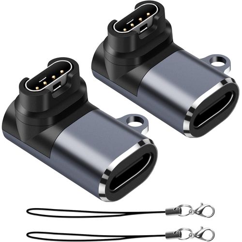 Adaptateurs Chargeur De Montre(Lot De 2),Adaptateur Usb-C Type C Femelle Vers Mâle Connecteur De Chargement Compatible Avec Garmin Fenix 7/7s/7x/6/6x/6s Et Autres