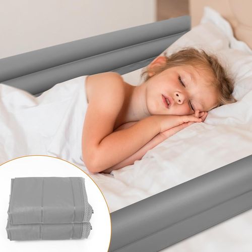 Lot De 2 Barrières De Sécurité Gonflables Pour Lit D'enfant,150x18cm,Protection Contre Les Chutes Pour Les Enfants,Protection De Lit Portable Adaptée À La Famille,Aux Voyages