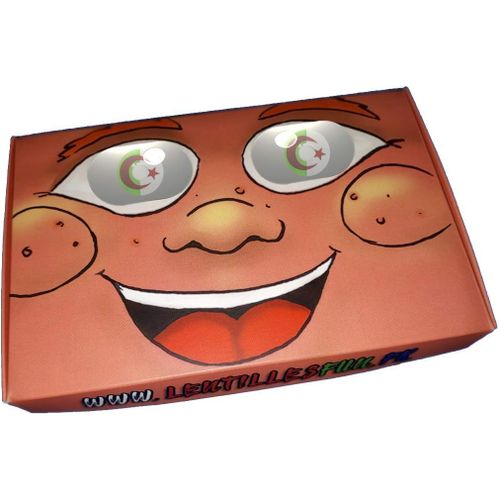 Kit Lentilles Fantaisie Tout-En-1,Drapeau Algérien : Boite Garçon + 1 Paire De Lentilles De Couleur(Sans Correction) + 1 Étui + 1 Produit Multifonctions