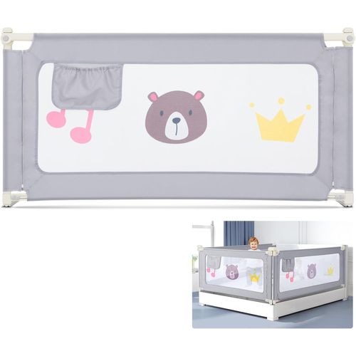Barrières De Lit Enfant Barriere De Securite Bebe Lit Rail De Protection Lit À Barreaux Anti Chute Réglables En Hauteur Avec Verrouillage Enfant Haute Safety Lavable En Machine(1 Pièce)
