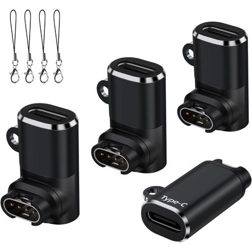 Lot De 4 Adaptateurs De Charge Usb-C Vers Garmin Watch,Câble De Charge Usb C,Pour Garmin Fenix 7/7x/7s/6,Forerunner 165/965/955/945/265/255/55/45,Vivoactive 5/4s,Venu 3/3s/2s/Sq,Epix Pro 2