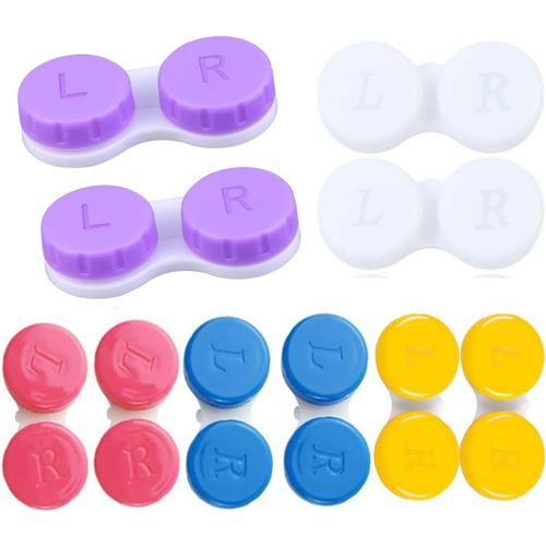 Coloré Etui Pour Lentilles De Contact 10 Pièces,Étanches Voyage Boite À Lentilles De Contact,Hygiène Et Protégez Vos Lentilles De Contact,Portable Etui Lentilles De Contact,Étuis À Lentilles 
