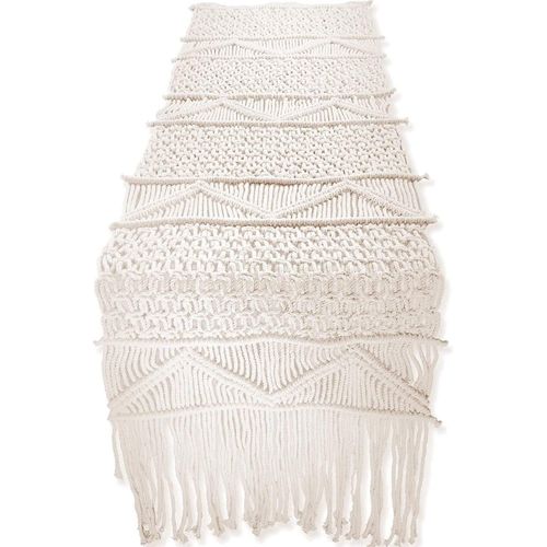 Table En Macramé,Décoration De Table De Mariage Boho,Style Ferme Vintage Et Salle À Manger Bohème,Blanc Beige