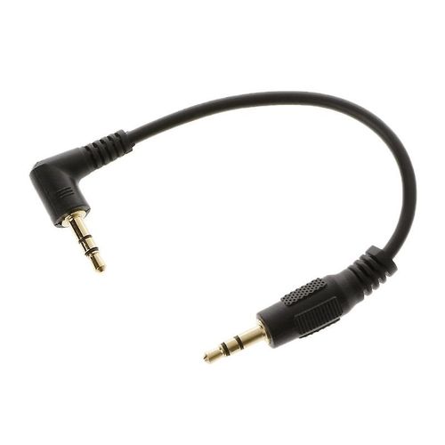 Court or 3.5mm 10cm mâle angle droit à mâle droite stéréo voiture aux câble audio
