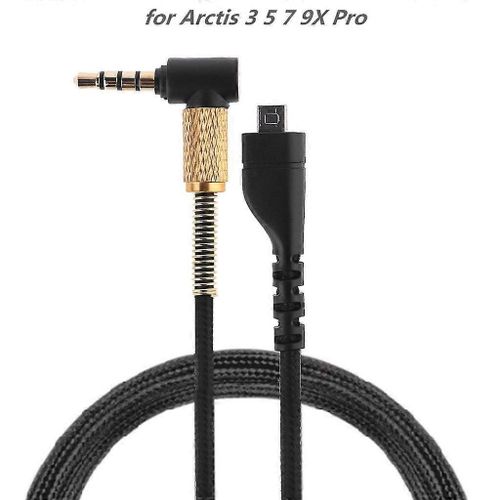 Câble audio pour Arctis 3 5 7 9X Pro Ligne de casque de jeu de 2 m de long et 78 pouces