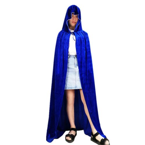 Manteau Médiéval À Capuchon De Velours Halloween Cosplay Costume De Sorcellerie Capes De Velours
