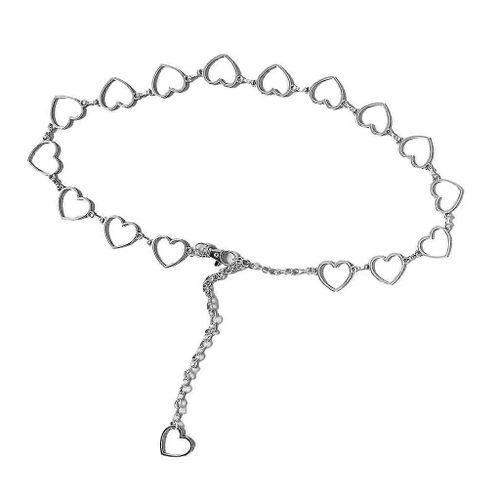 41 Pouces Femmes Filles Rétro Cercle Coeur En Forme De Métal Ceinture Classique Bijoux Pompon Réglable Corps Ventre Chaîne Accessoires Pour Pantalon Habillé