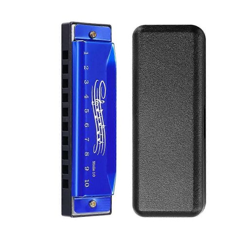 10 Trous Clé De C Blues Harmonica Instrument De Musique Jouet Éducatif Avec Étui Musique Pour Enfants Enl