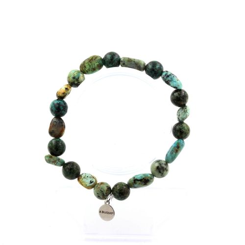Bracelet Turquoise Africaine D'afrique + Perles Turquoise Africaine 8 Fabriqué En France.