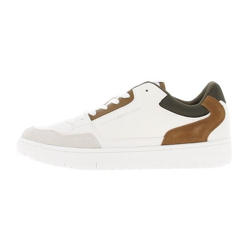 Chaussures Basses Cuir Ou Simili Tommy Hilfiger Th Basket Core Rwb Blanc