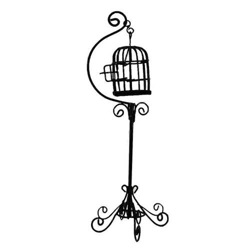 1/12 1/6 Miniature Meubles Cage à oiseaux Maison de poupée Cage à oiseaux Modèle Ornement de jardin Oiseau simulé Ca