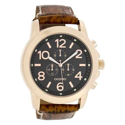Montre Pour Homme Oozoo Timepieces Analogique Cuir Marron Uoc6063a